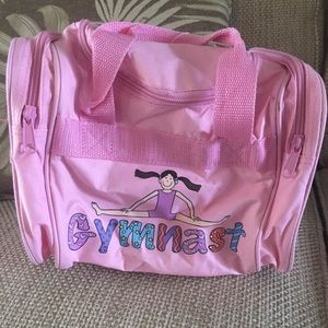 Girls Gymnast pink duffel bag